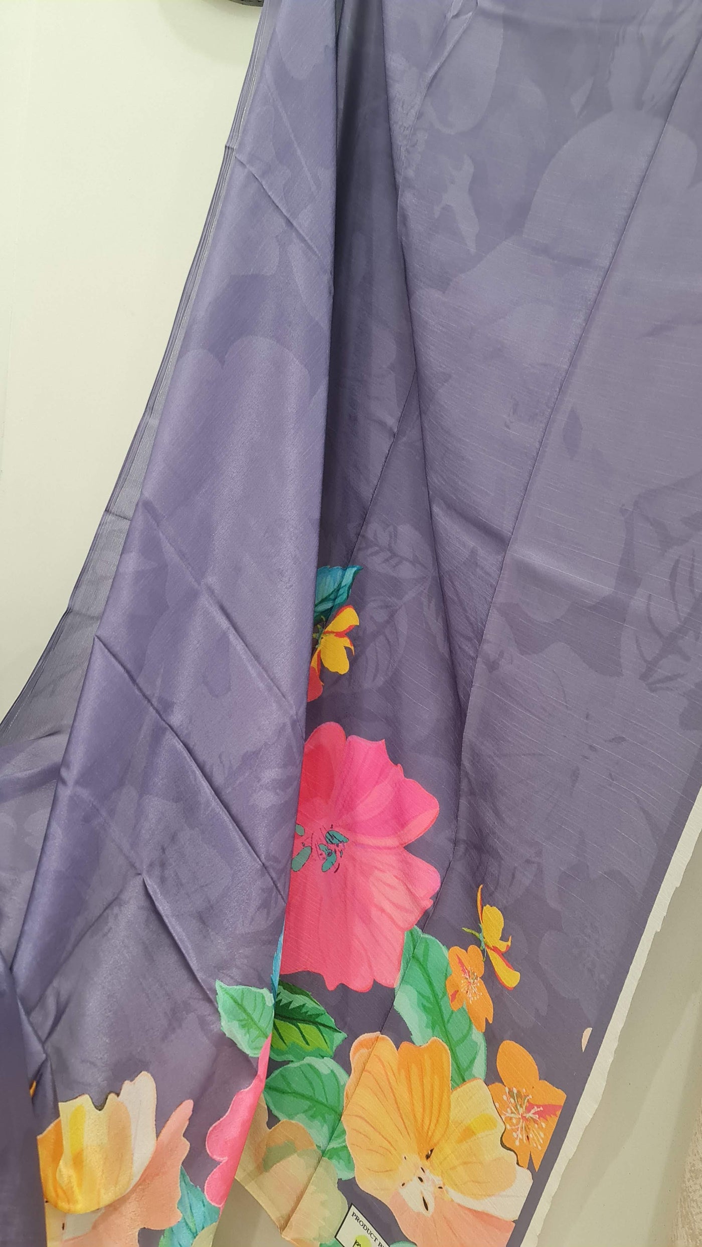 Heather Purple Floral Silk Saree