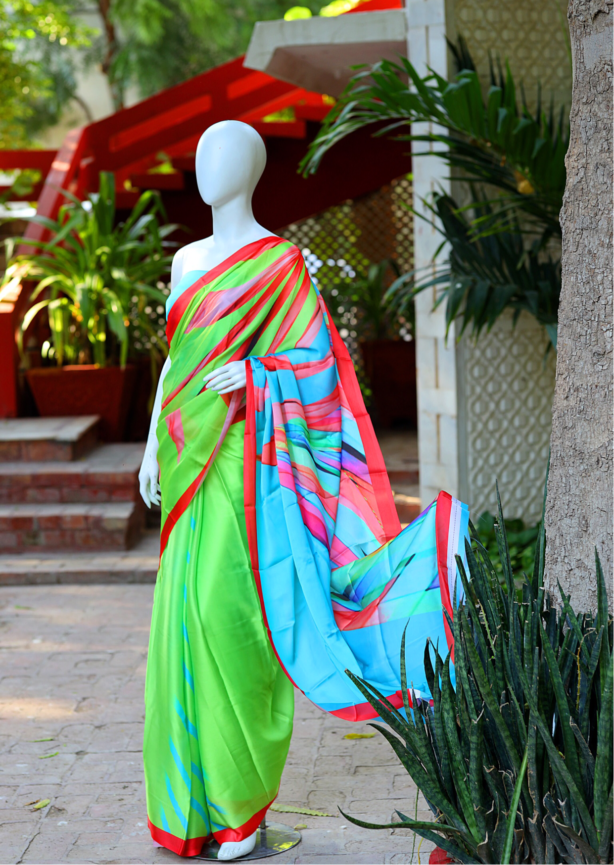 Neon Green Silk Saree