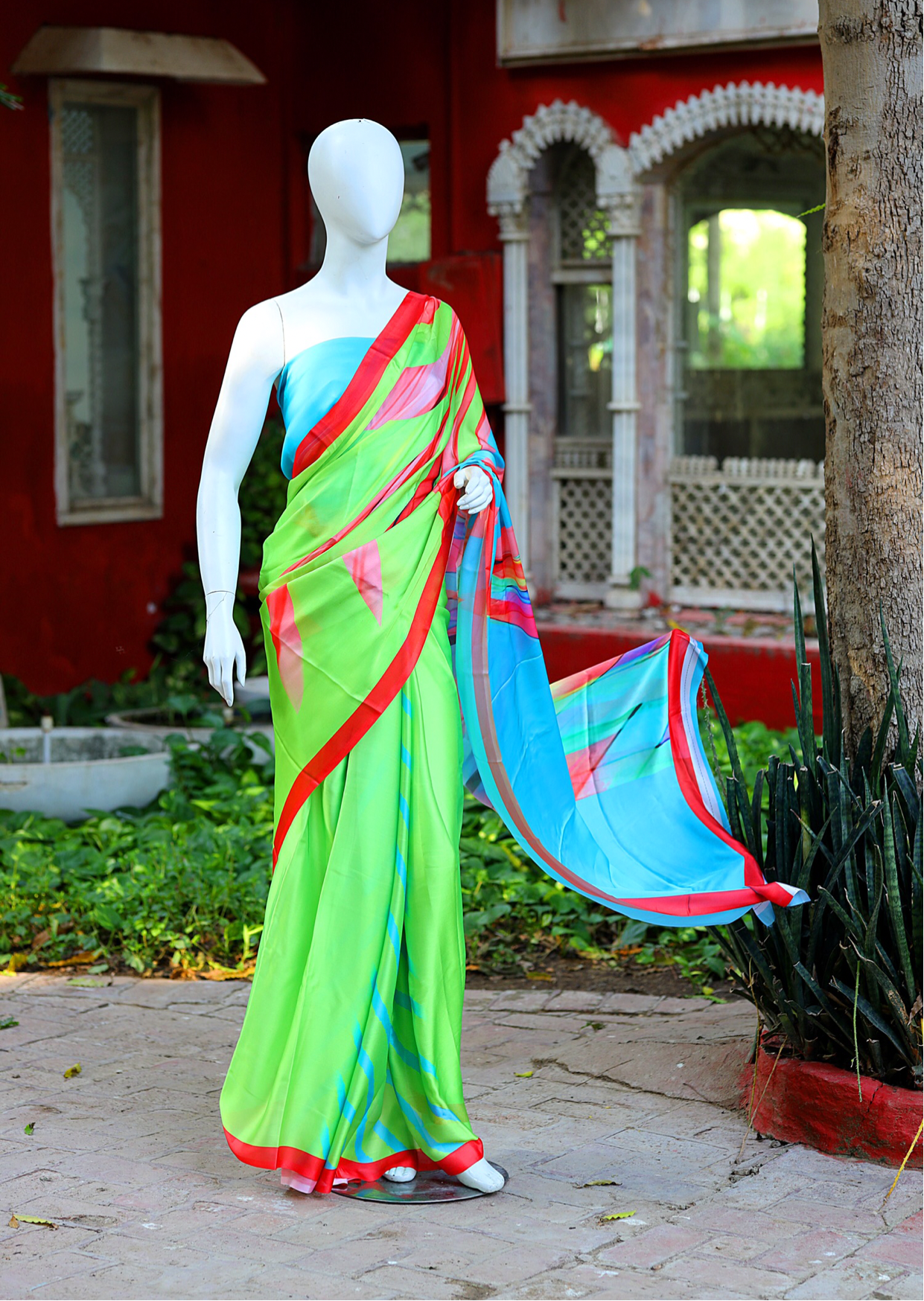 Neon Green Silk Saree