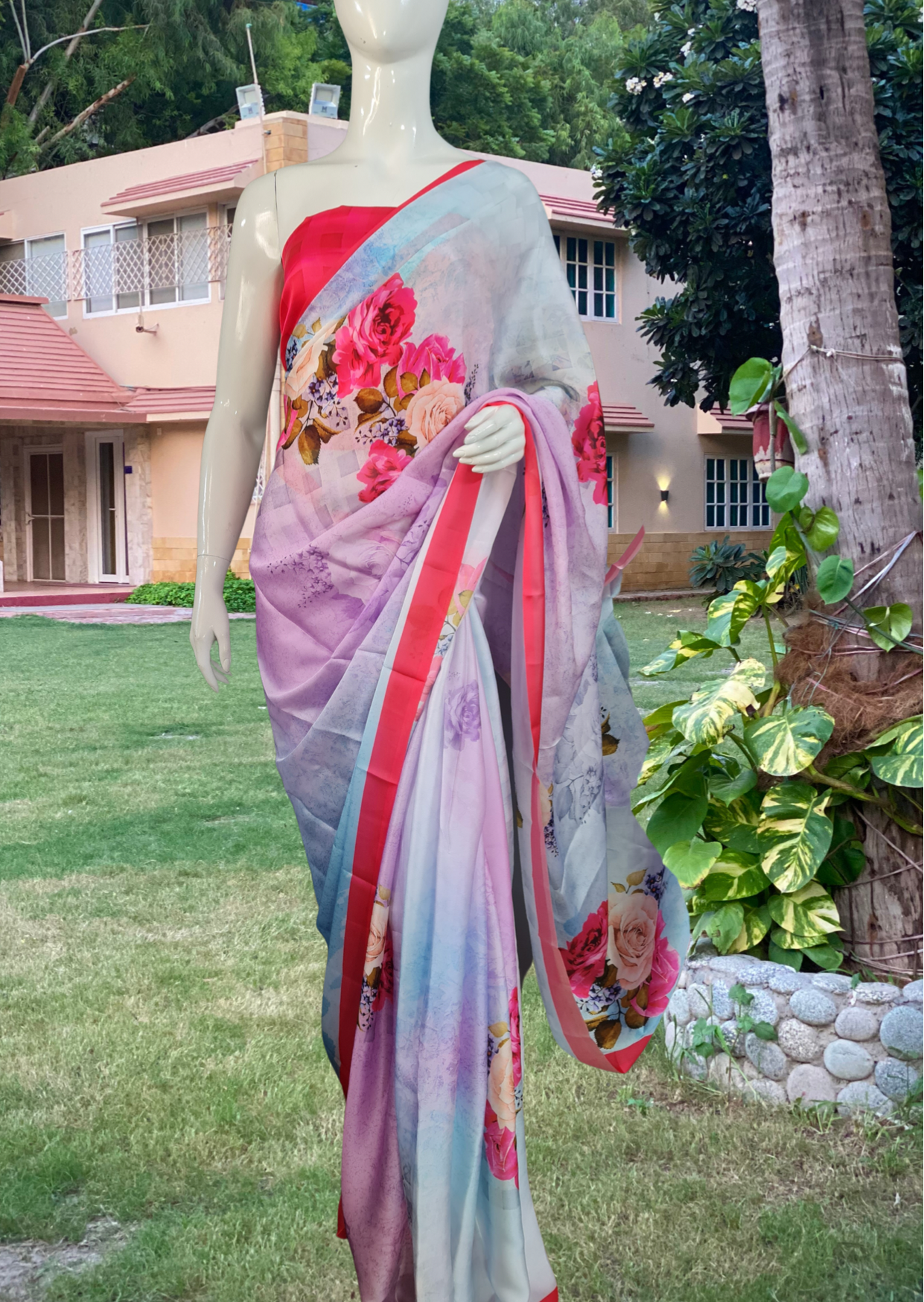 Fuscia Pink Silk Saree