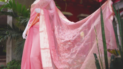 Mauvelous Pink Organza Silk Saree
