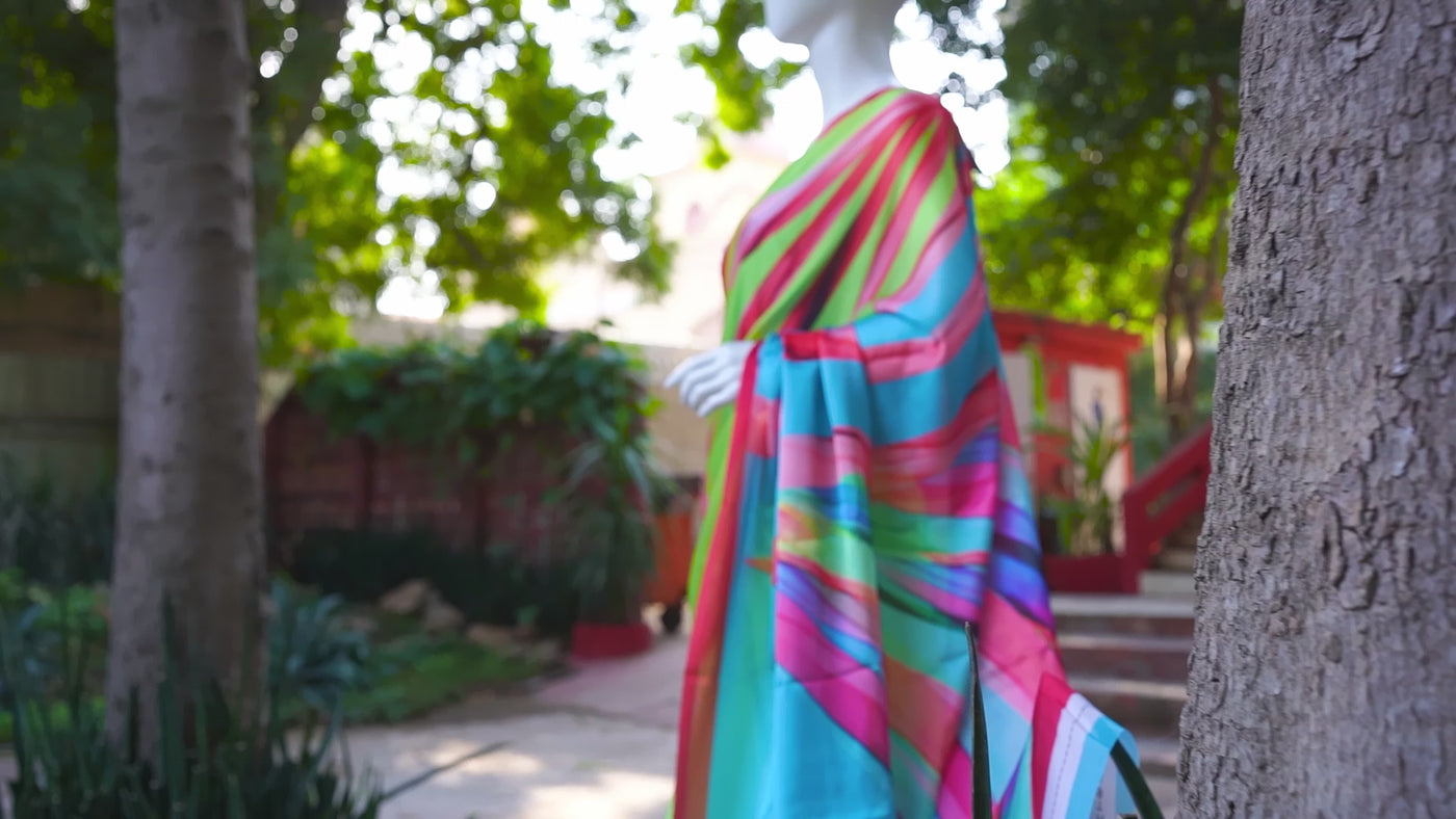 Neon Green Silk Saree